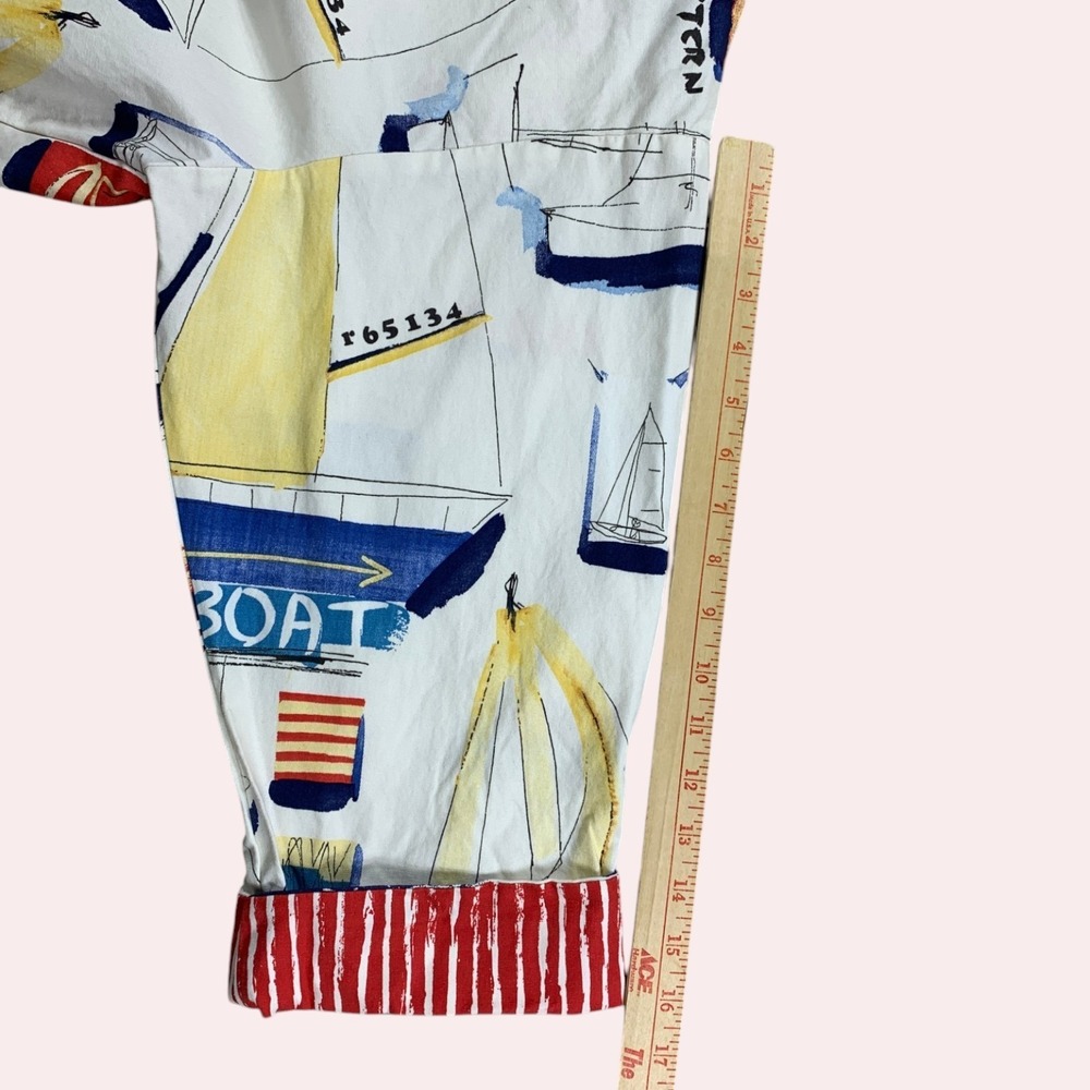 Southern Stitches Jacket Womens M Nautical Sailboat USA Coastal Art to Wear Boho - Picture 6 of 8